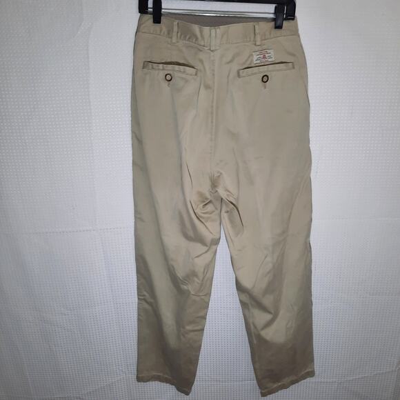 Structure 32R Khaki Pants Men Relaxed Fit Cotton Laundered Plain Front Vintage - Picture 4 of 6